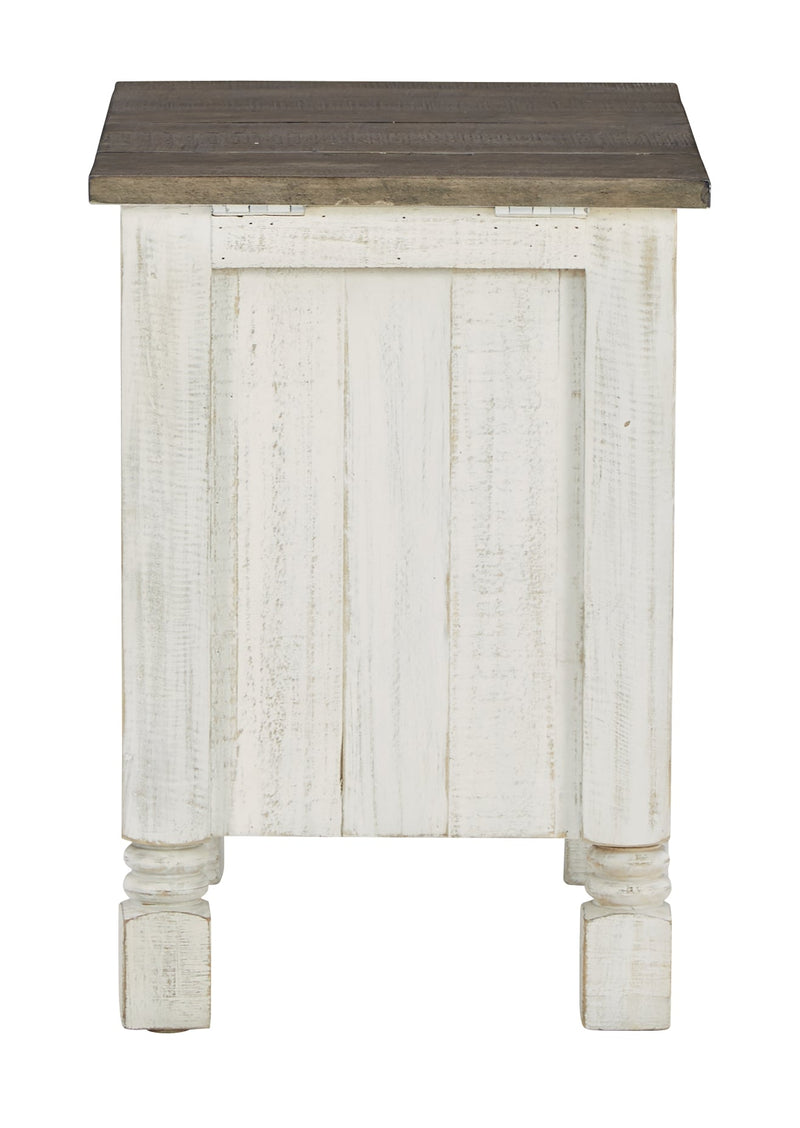 Havalance White Gray Chairside End Table