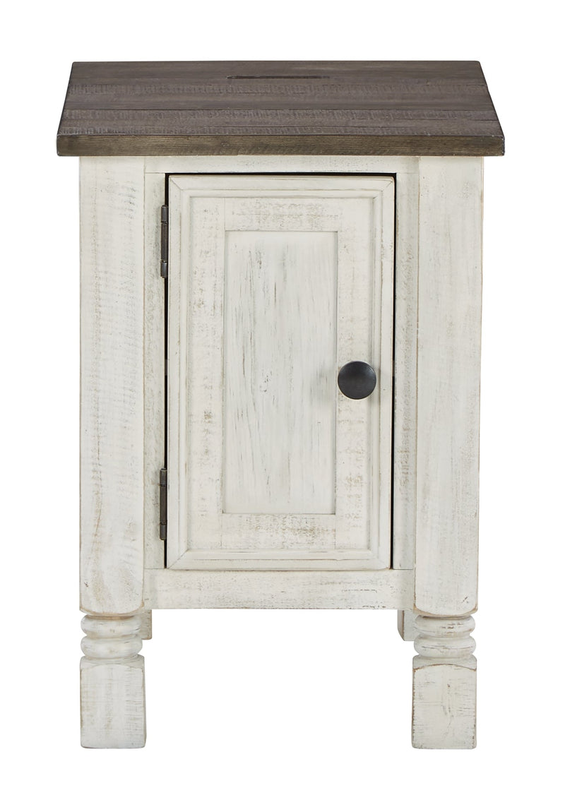 Havalance White Gray Chairside End Table