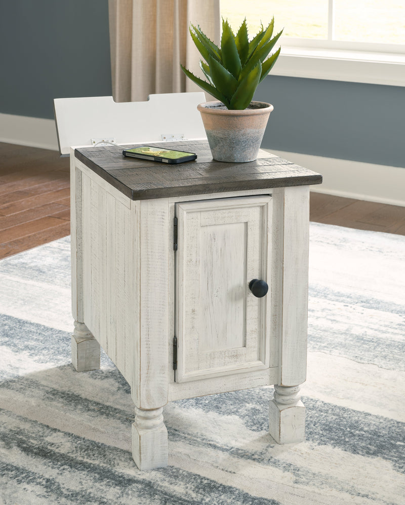 Havalance White Gray Chairside End Table