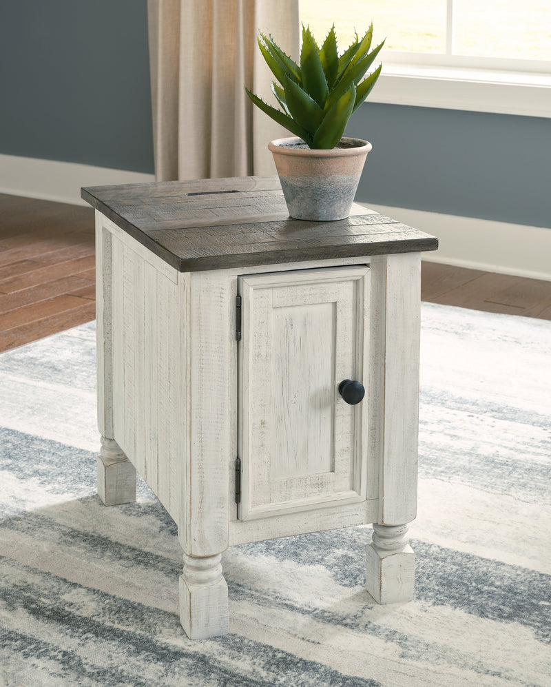 Havalance White Gray Chairside End Table