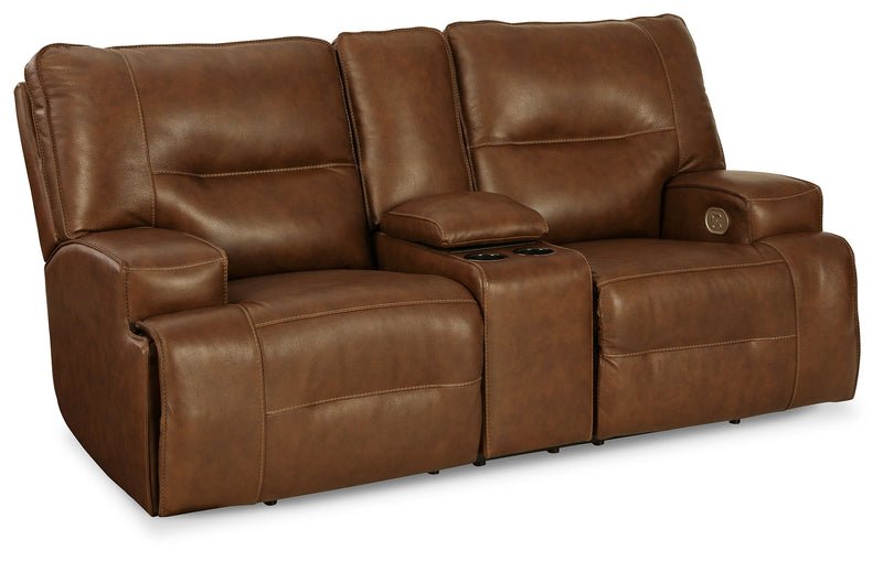 Francesca Auburn Power Reclining Loveseat With Console