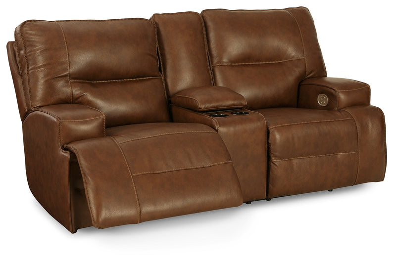 Francesca Auburn Power Reclining Loveseat With Console