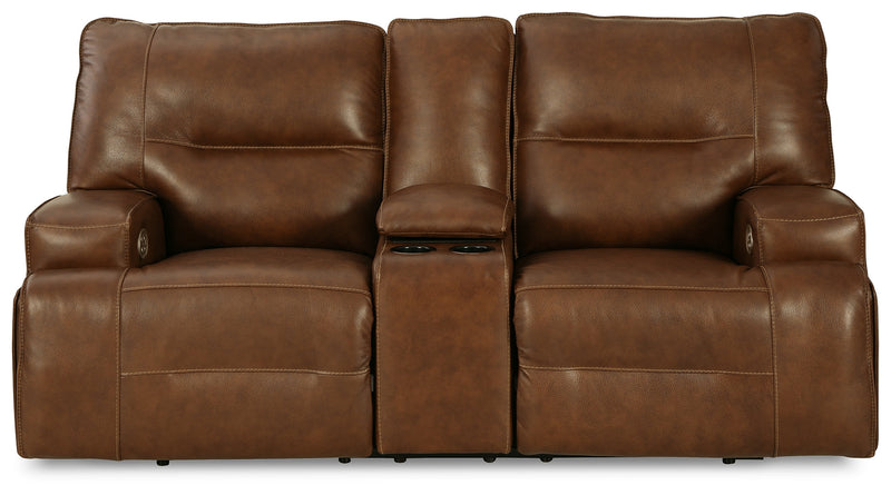 Francesca Auburn Power Reclining Loveseat With Console