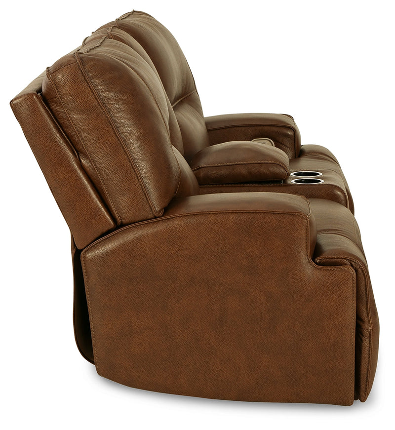 Francesca Auburn Power Reclining Loveseat With Console