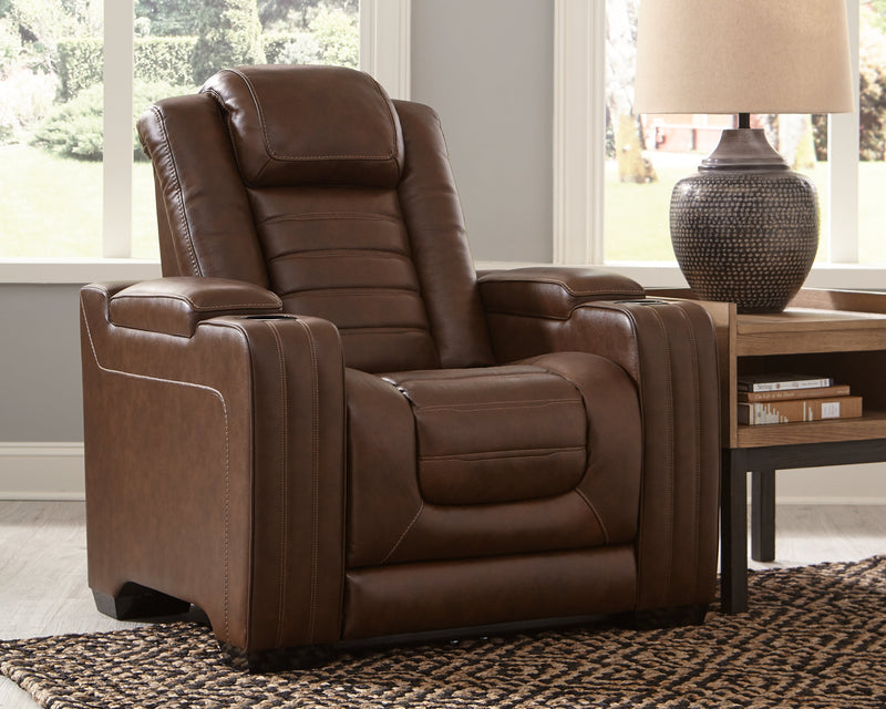 Backtrack Chocolate Leather Power Recliner