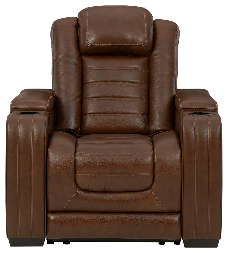 Backtrack Chocolate Leather Power Recliner