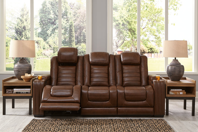 Backtrack Chocolate Leather Power Reclining Sofa