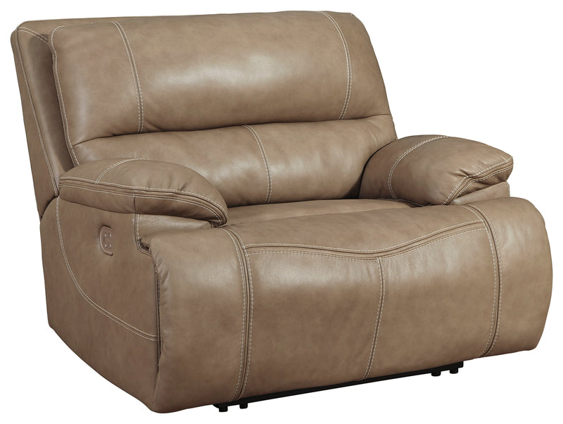 Ricmen Putty Leather Oversized Power Recliner