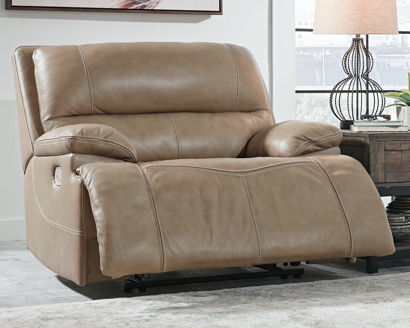 Ricmen Putty Leather Oversized Power Recliner