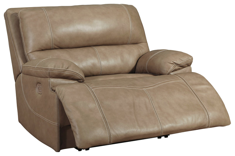 Ricmen Putty Leather Oversized Power Recliner