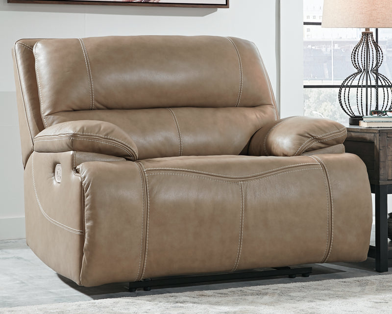 Ricmen Putty Leather Oversized Power Recliner