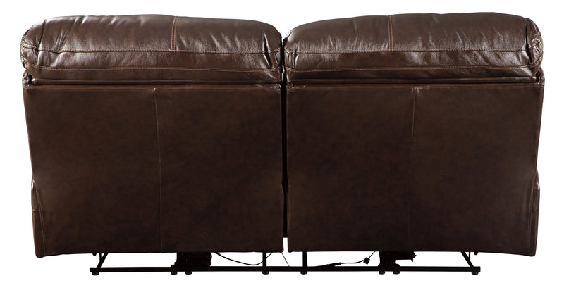 Hallstrung Chocolate Leather Power Reclining Sofa