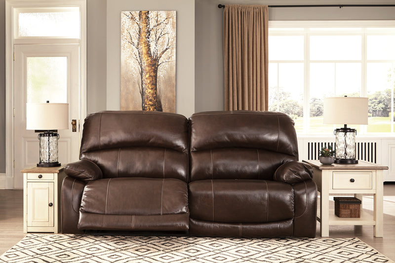 Hallstrung Chocolate Leather Power Reclining Sofa