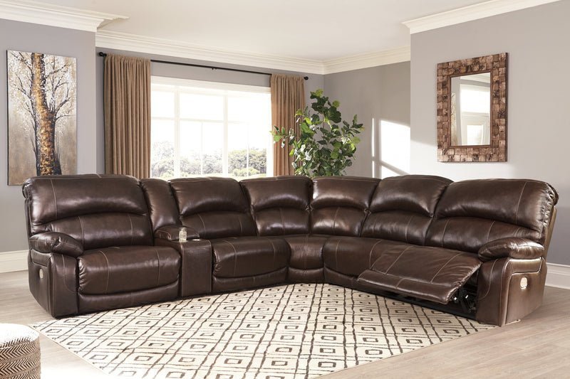 Hallstrung Chocolate 6-Piece Power Reclining Sectional