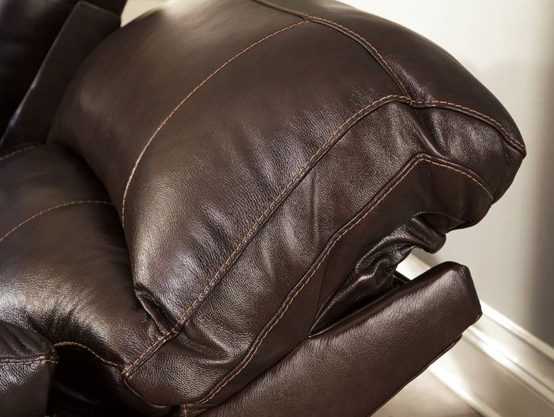 Hallstrung Chocolate Leather Power Reclining Sofa