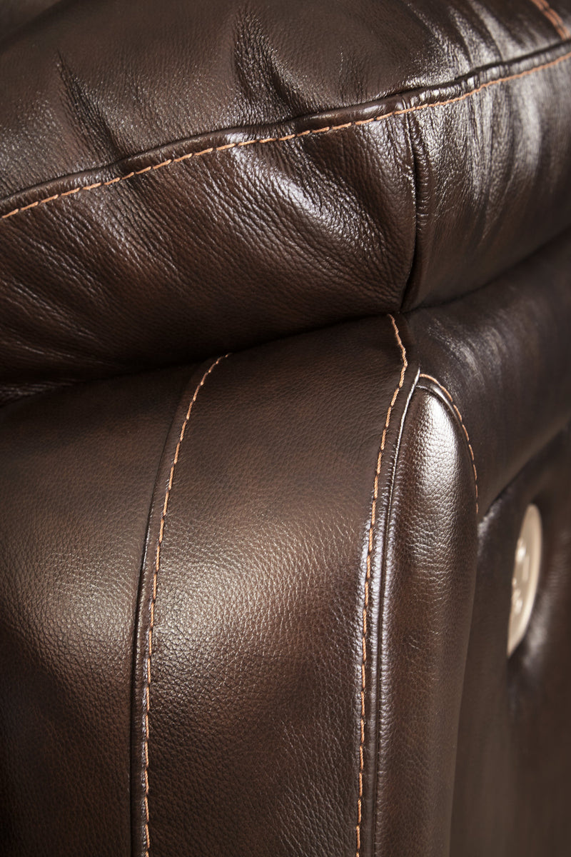 Hallstrung Chocolate Leather Power Reclining Sofa