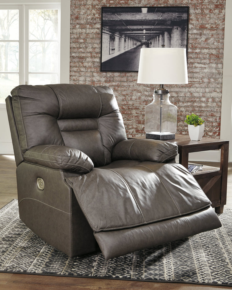 Wurstrow Smoke Leather Power Recliner