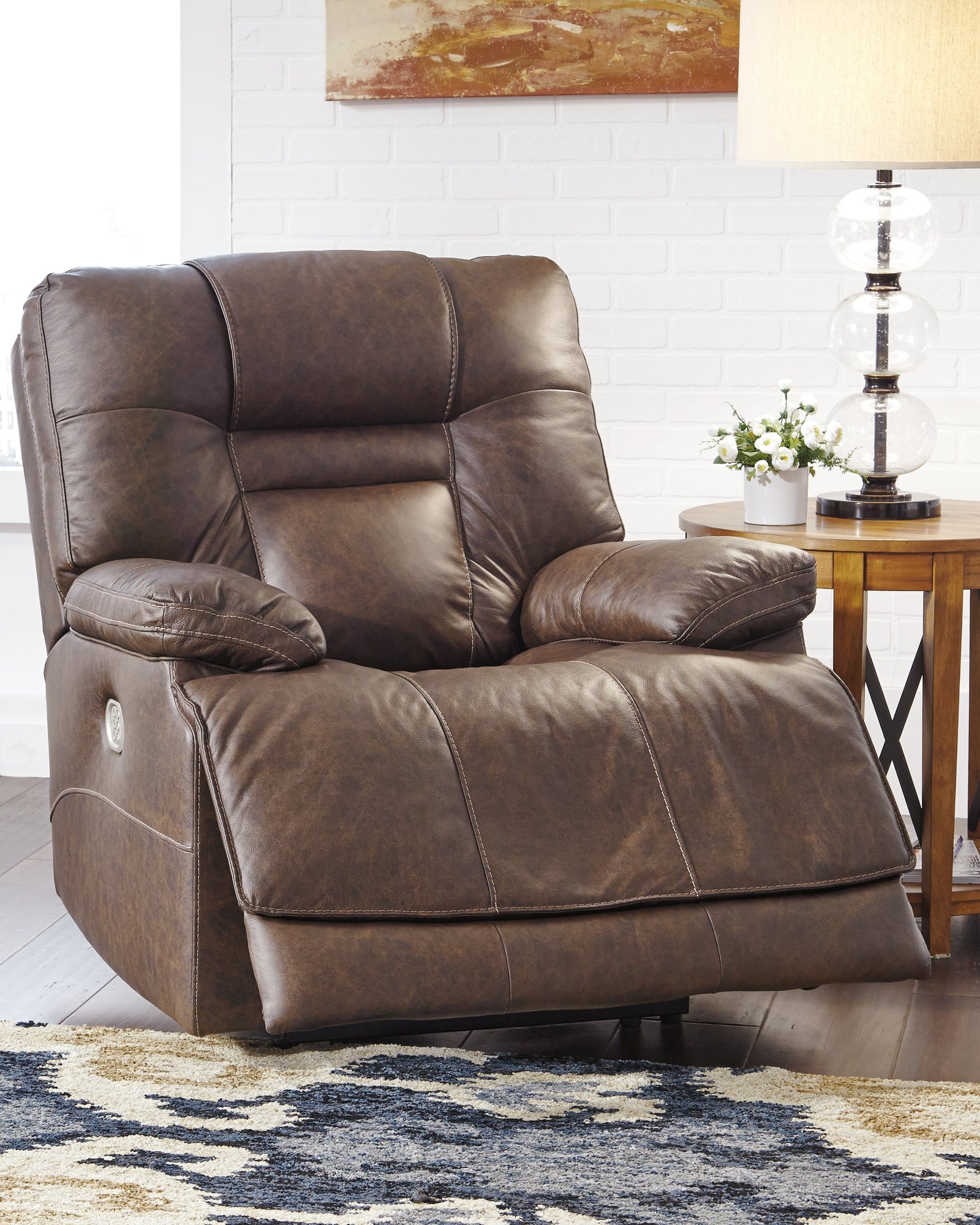 Wurstrow Umber Leather Power Recliner