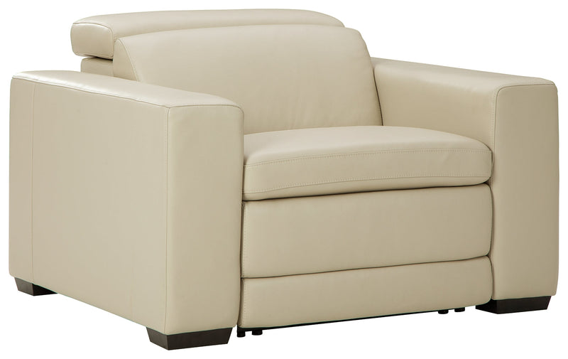 Texline Sand Leather Power Recliner