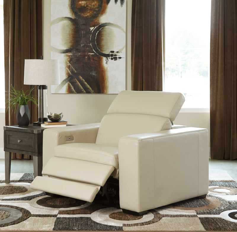 Texline Sand Leather Power Recliner