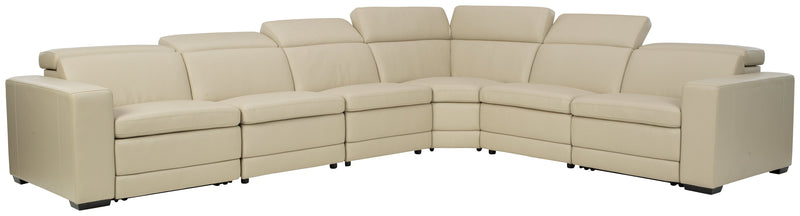 Texline Sand Leather 7-Piece Power Reclining Sectional