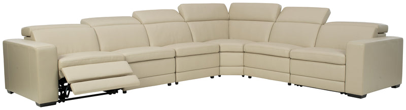 Texline Sand Leather 7-Piece Power Reclining Sectional