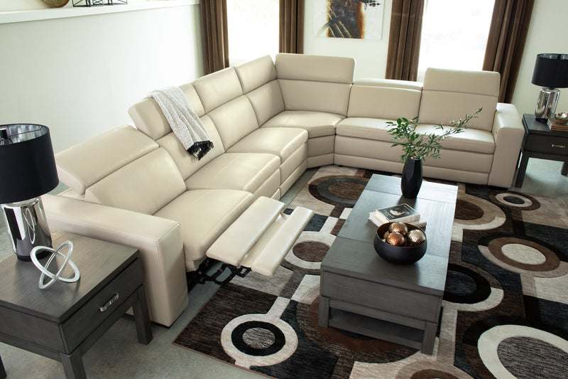 Texline Sand Leather 6-Piece Power Reclining Sectional