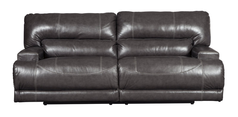 Mccaskill Gray Leather Reclining Sofa