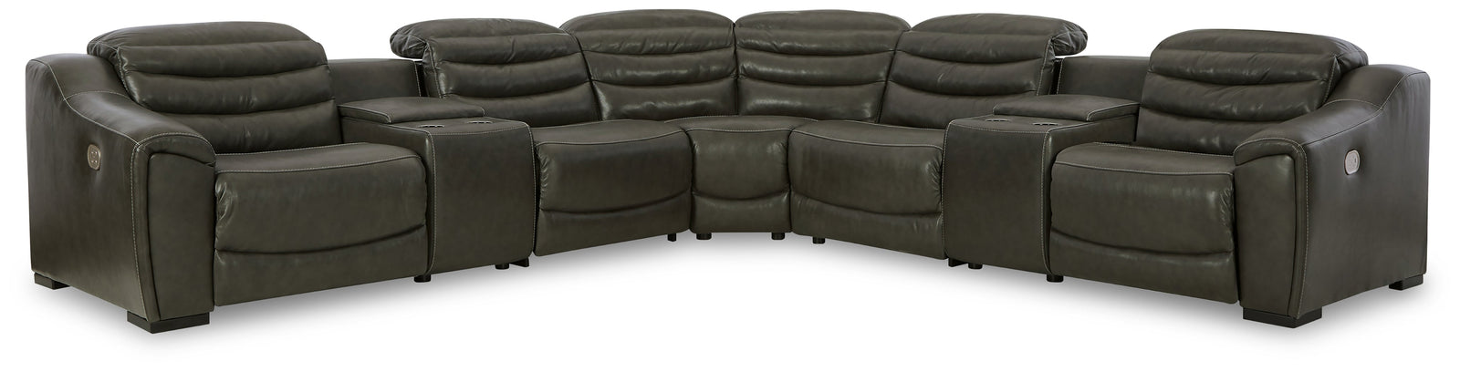 Center Line Dark Gray 7-Piece Power Reclining Sectional