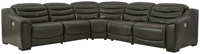 Center Line Dark Gray 5-Piece Power Reclining Sectional