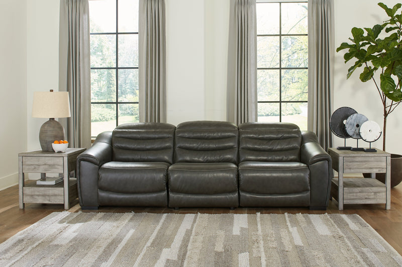 Center Line Dark Gray 3-Piece Power Reclining Sectional