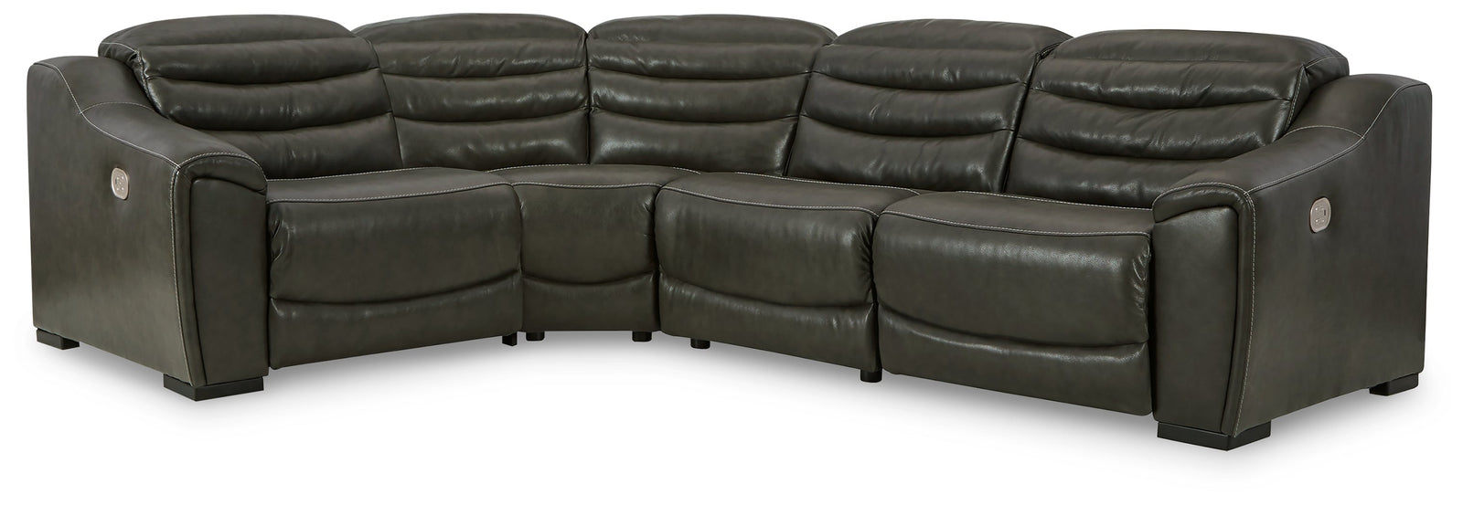 Center Line Dark Gray 4-Piece Power Reclining Sectional