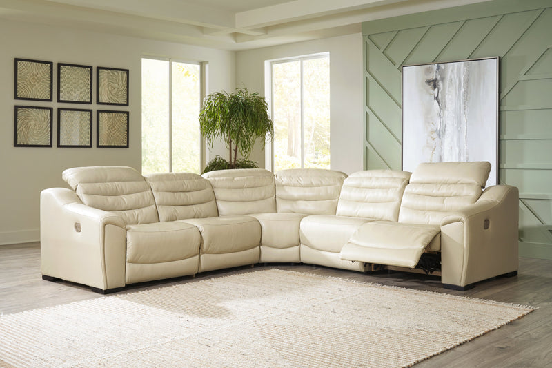 Center Line Cream 5-Piece Power Reclining Sectional