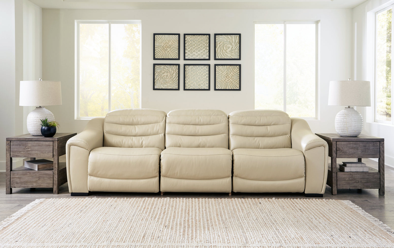 Center Line Cream 3-Piece Power Reclining Sectional