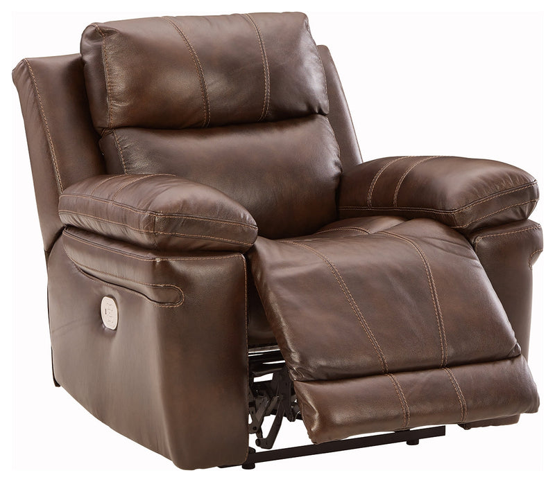 Edmar Chocolate Leather Power Recliner