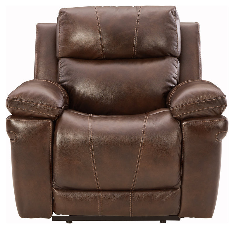 Edmar Chocolate Leather Power Recliner