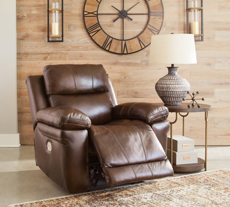 Edmar Chocolate Leather Power Recliner