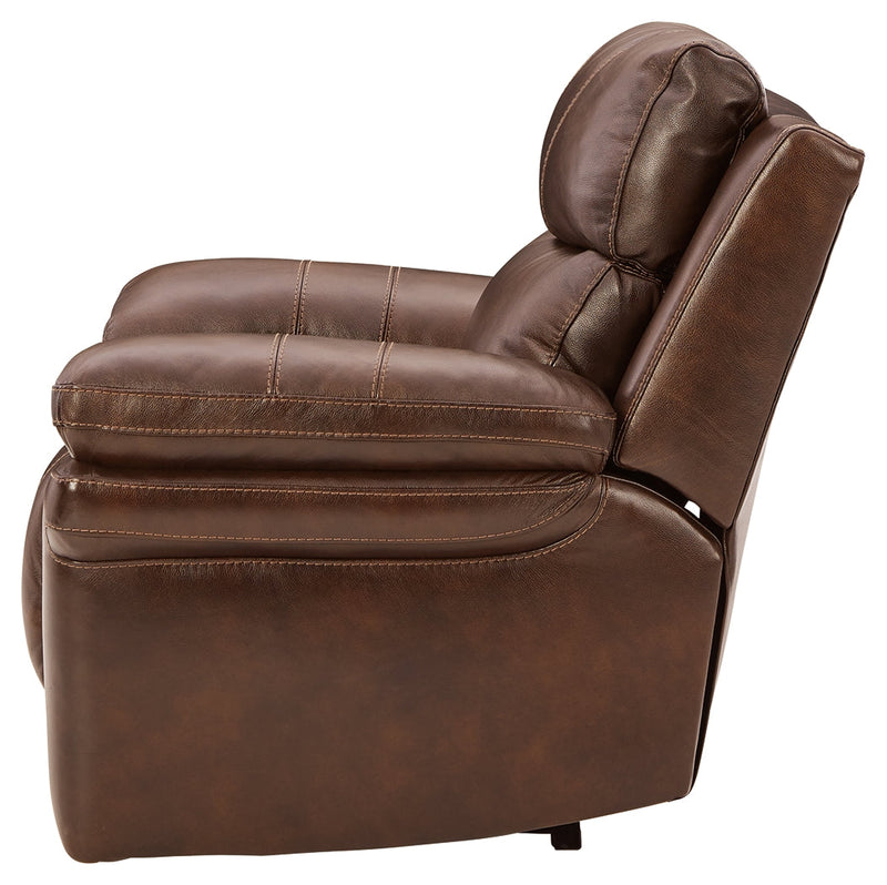 Edmar Chocolate Leather Power Recliner