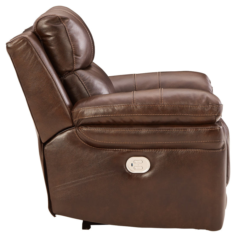 Edmar Chocolate Leather Power Recliner