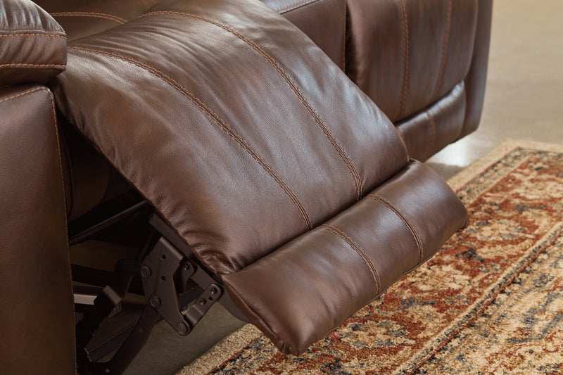 Edmar Chocolate Leather Power Recliner