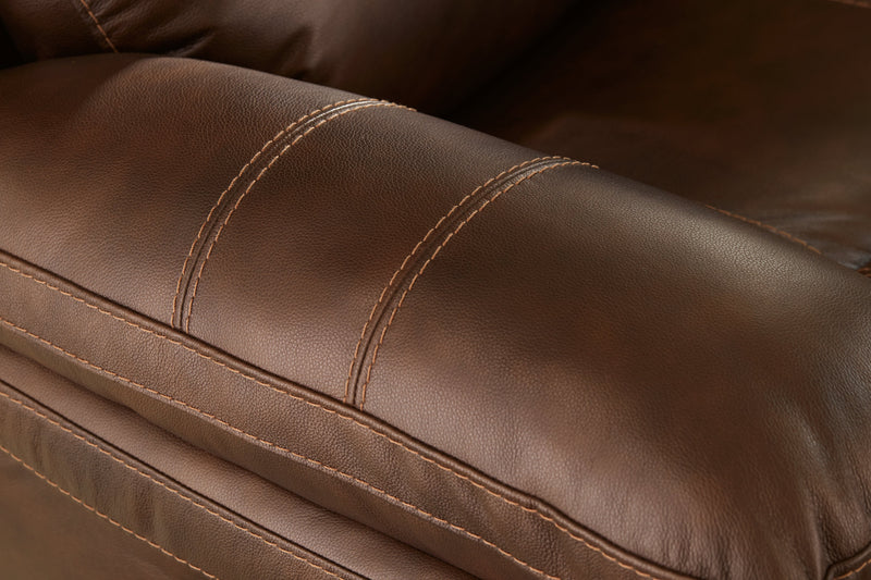 Edmar Chocolate Leather Power Recliner