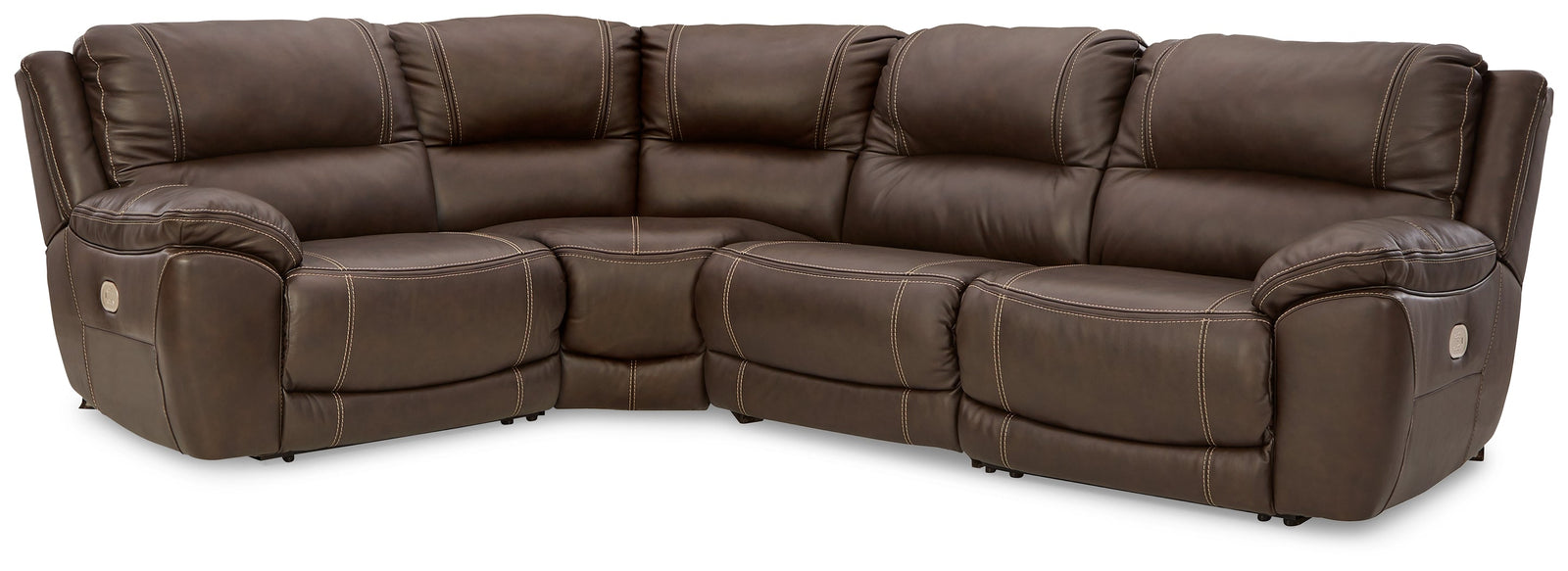 Dunleith Chocolate 4-Piece Power Reclining Sectional