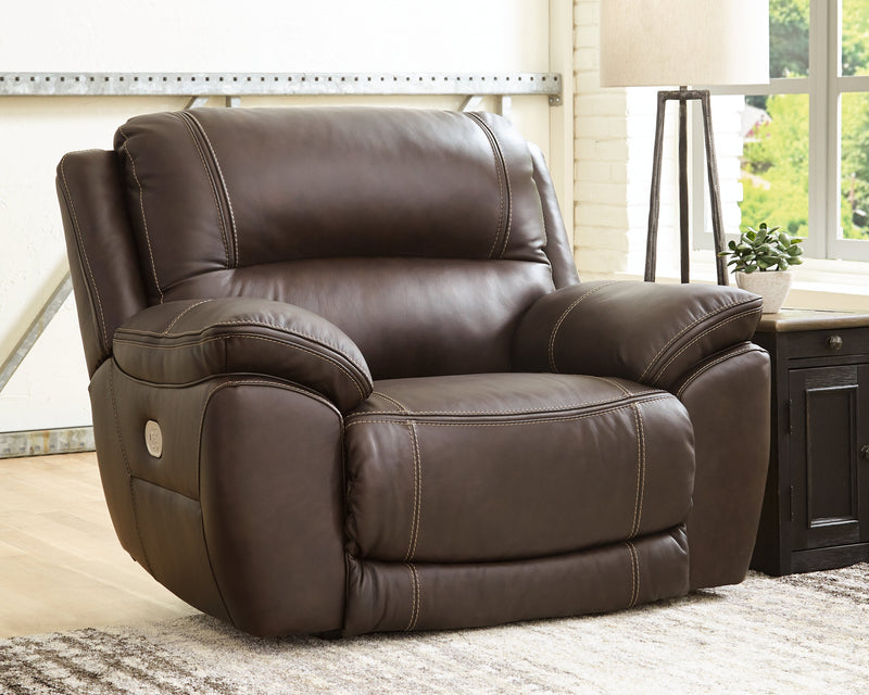 Dunleith Gray Leather Power Recliner