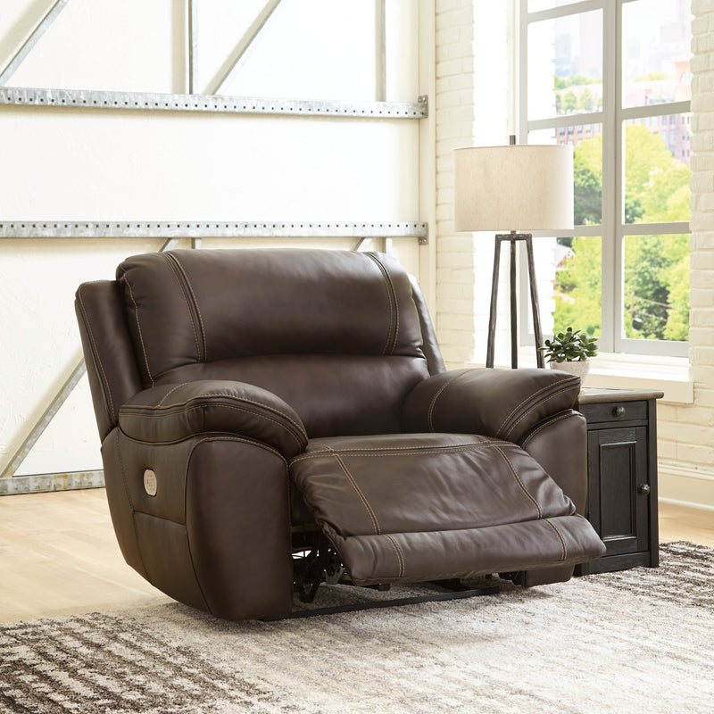 Dunleith Gray Leather Power Recliner