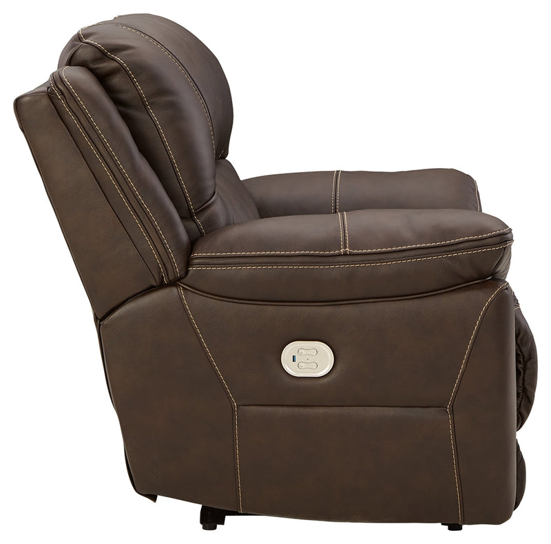 Dunleith Chocolate Leather Power Recliner