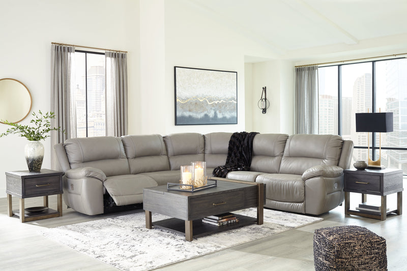 Dunleith Gray 5-Piece Power Reclining Sectional