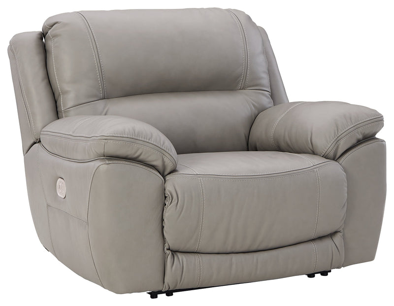 Dunleith Gray Leather Power Recliner