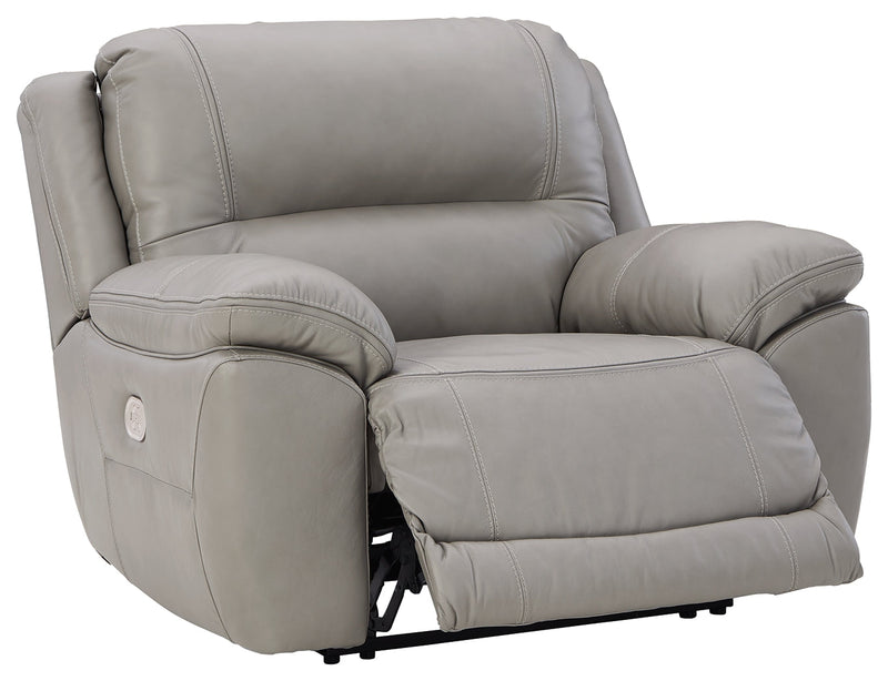 Dunleith Gray Leather Power Recliner