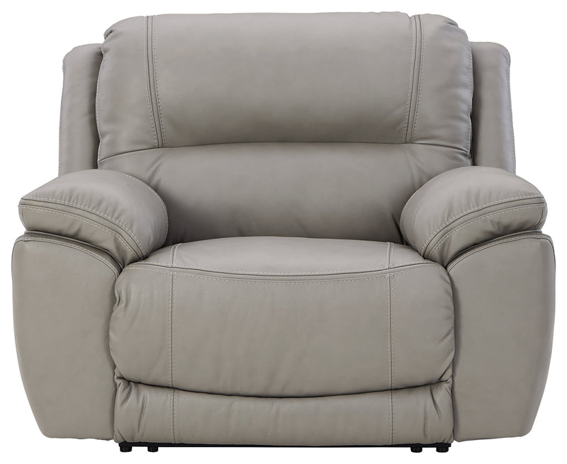 Dunleith Gray Leather Power Recliner