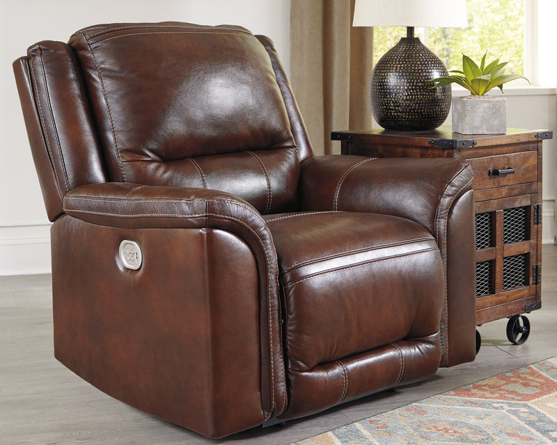 Catanzaro Mahogany Leather Power Recliner